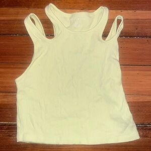 NWOT American Eagle pastel yellow tank top sized medium